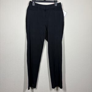 Rafaella Womens 10 Curvy Fit Straight Leg Pants Black High Rise Stretch Career